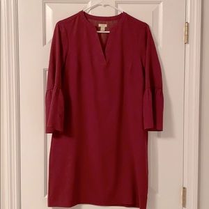 J.Crew Dark Red 3/4 Sleeve Dress - Women’s 0